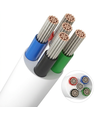 100m RGBW kabel, vit rund - 5x0,35mm², 12V-24V för LED-strip