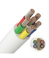 10m RGB+CCT kabel, vit rund - 6x0,35mm², 12V-24V för LED-strip