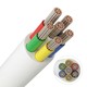 20m RGB+CCT kabel, vit rund - 6x0,35mm², 12V-24V för LED-strip