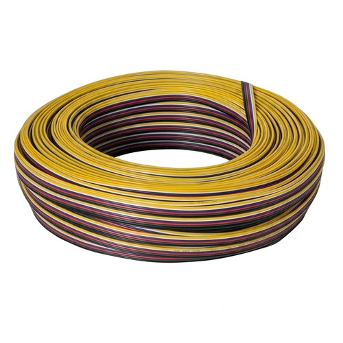 100m 1,2mm² RGBCCT kabel - 6-ledare (16AWG), 12V-24V för LED-strip