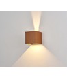 6W dimbar CUBIC PRO vägglampa - IP65, Corten, vidarekoppling, justerbar, fyrkantig, upp/ner, inne/ute, inkl. ljuskälla