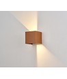 6W Dimbar CUBIC PRO vägglampa - IP65, Cortenfärgad, slinganpassad, justerbar, fyrkantig, upp/ner, inne / ute, inkl. ljuskälla