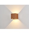 6W dimbar CUBIC PRO vägglampa - IP65, Corten, vidarekoppling, justerbar, fyrkantig, upp/ner, inne/ute, inkl. ljuskälla
