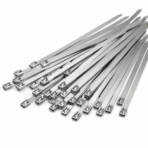 100x Rostfria Buntband - 4,6 x 200 mm, Stål, 100 st.