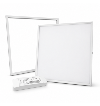 60x60 Träbetongpanel + ram - komplett set med dimbar driver, 36W