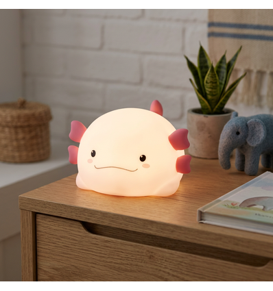 MOCHI Axolotl nattlampa - Silikon, färgskifte + varmvit, touch dimbar, IP20 inomhus