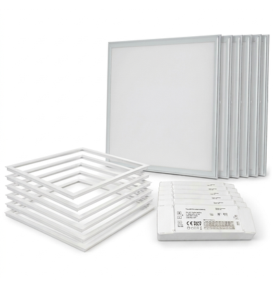 6 st. Troldtekt panel + ram - 60x60, dimbar driver
