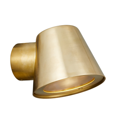 NORIK GU10 vägglampa - IP54, mässing, utomhus, utan ljuskälla