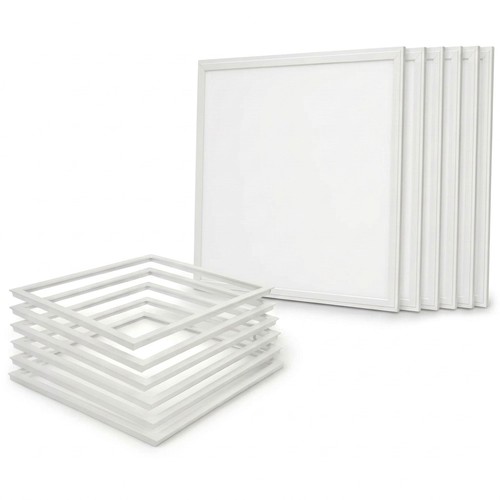 6x 60x60 Troldtekt panel + ram med fjädrar - Höjd: 9mm, Komplett set, 36W