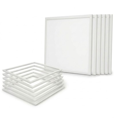 6x 60x60 Träbetongpanel + ram - Komplett set, 36W