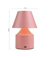 Laddningsbar LED-bordslampa - Rosa, touch-dimbar, 3-i-1, IP20 inomhus
