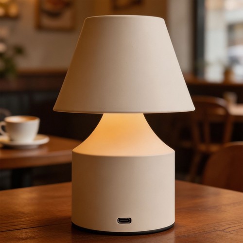 Laddningsbar LED-bordslampa - Creme, touch-dimbar, 3-i-1, IP20 inomhus