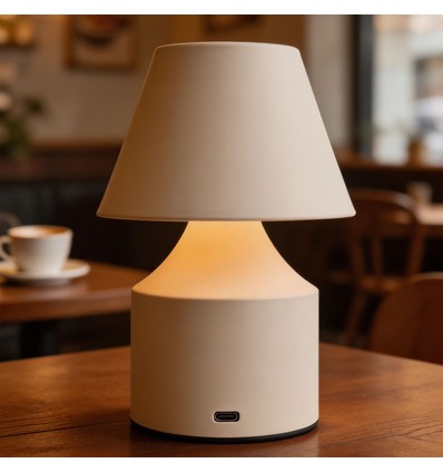 Laddningsbar LED-bordslampa - Creme, touch-dimbar, 3-i-1, IP20 inomhus