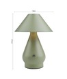 Laddningsbar LED-bordslampa - Grön, Ø16cm, 21,5cm hög, touch dimbar, 3i1, IP20 inomhus