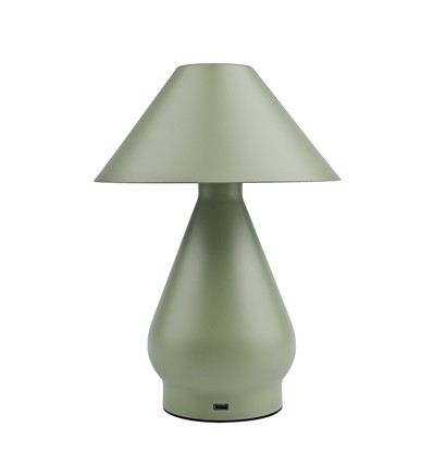 Laddningsbar LED-bordslampa - Grön, Ø16cm, 21,5cm hög, touch dimbar, 3i1, IP20 inomhus
