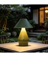 Laddningsbar LED-bordslampa - Grön, Ø16cm, 21,5cm hög, touch dimbar, 3i1, IP20 inomhus