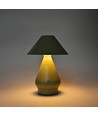Laddningsbar LED-bordslampa - Grön, Ø16cm, 21,5cm hög, touch dimbar, 3i1, IP20 inomhus