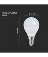 E14 6,5W LED-klotlampa - P45, 6500K, kallvit, plast