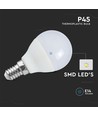 E14 6,5W LED-klotlampa - P45, 6500K, kallvit, plast