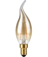 E14 2W dimbar LED kronlampa med topp - C35, filament, 2200K, guldglas
