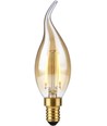 E14 2W dimbar LED kronlampa med topp - C35, filament, 2200K, guldglas
