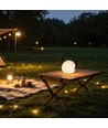Laddningsbar RGB LED bordslampa Ø13cm - Vit, inkl. fjärrkontroll, IP54 utomhus