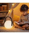 Laddningsbar RGB LED bordslampa Ø13cm - Vit, inkl. fjärrkontroll, IP54 utomhus