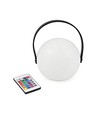 Laddningsbar RGB LED bordslampa Ø13cm - Vit, inkl. fjärrkontroll, IP54 utomhus