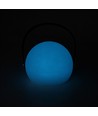Laddningsbar RGB LED bordslampa Ø13cm - Vit, inkl. fjärrkontroll, IP54 utomhus