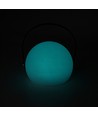 Laddningsbar RGB LED bordslampa Ø13cm - Vit, inkl. fjärrkontroll, IP54 utomhus