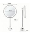 Sminkspegel med inbyggd LED-belysning - 3xAAA, sugpropp och arm