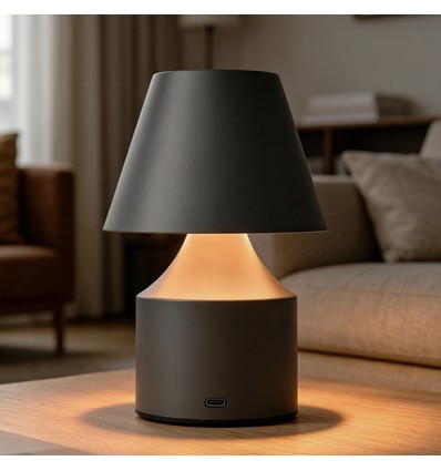 Laddningsbar LED-bordslampa - Grå, touch-dimbar, 3i1, IP20 inomhus