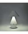 Laddningsbar LED-bordslampa - Vit, Ø16cm, 21,5cm hög, touch-dimbar, 3-i-1, IP20 inomhus