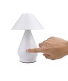 Laddningsbar LED-bordslampa - Vit, Ø16cm, 21,5cm hög, touch-dimbar, 3-i-1, IP20 inomhus