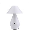 Laddningsbar LED-bordslampa - Vit, Ø16cm, 21,5cm hög, touch-dimbar, 3-i-1, IP20 inomhus