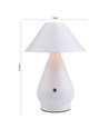Laddningsbar LED-bordslampa - Vit, Ø16cm, 21,5cm hög, touch-dimbar, 3-i-1, IP20 inomhus