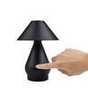Laddningsbar LED bordslampa - Svart, Ø16cm, 21,5cm hög, touch dimbar, 3i1, IP20 inomhus