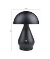 Laddningsbar LED-bordslampa - Svart, Ø15cm, 22cm hög, touch dimbar, 3-i-1, IP20 inomhus
