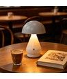 Laddningsbar LED-bordslampa - Vit, Ø15cm, 22cm hög, touch-dimbar, 3-i-1, IP20 inomhus