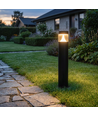 Svart trädgårdslampa - 15W, Ø16x100 cm, IP65 utomhus, inkl. ljuskälla