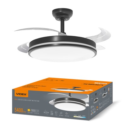 60W LED-taklampa med fläkt - CCT, svart, inkl. fjärrkontroll