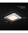 60W LED design-taklampa - CCT 3-i-1, dimbar med fjärrkontroll, vit/svart kant