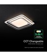 60W LED design-taklampa - CCT 3-i-1, dimbar med fjärrkontroll, vit/svart kant