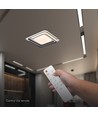 60W LED design-taklampa - CCT 3-i-1, dimbar med fjärrkontroll, vit/svart kant