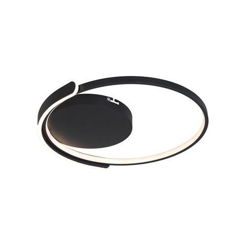 V-Tac 70W LED-taklampa dimbar - CCT 3-i-1, svart, inkl. fjärrkontroll, Ø50cm