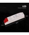 60W / 24V DC strömförsörjning för LED-strips - 2.5A, IP44, plasthölje