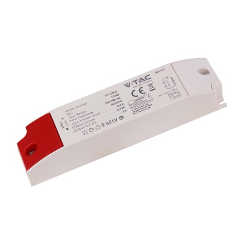 36W / 12V DC strömförsörjning för LED-strips - 3A, IP44 våtrum