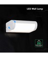 V-Tac 10W LED-vägglampa - Vit, IP65, Cree-chip, 3000K, 6 års garanti