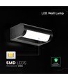 V-Tac 10W LED-vägglampa - Svart, IP65, Cree chip, 3000K, 6 års garanti