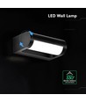 V-Tac 10W LED-vägglampa - Svart, IP65, Cree chip, 3000K, 6 års garanti